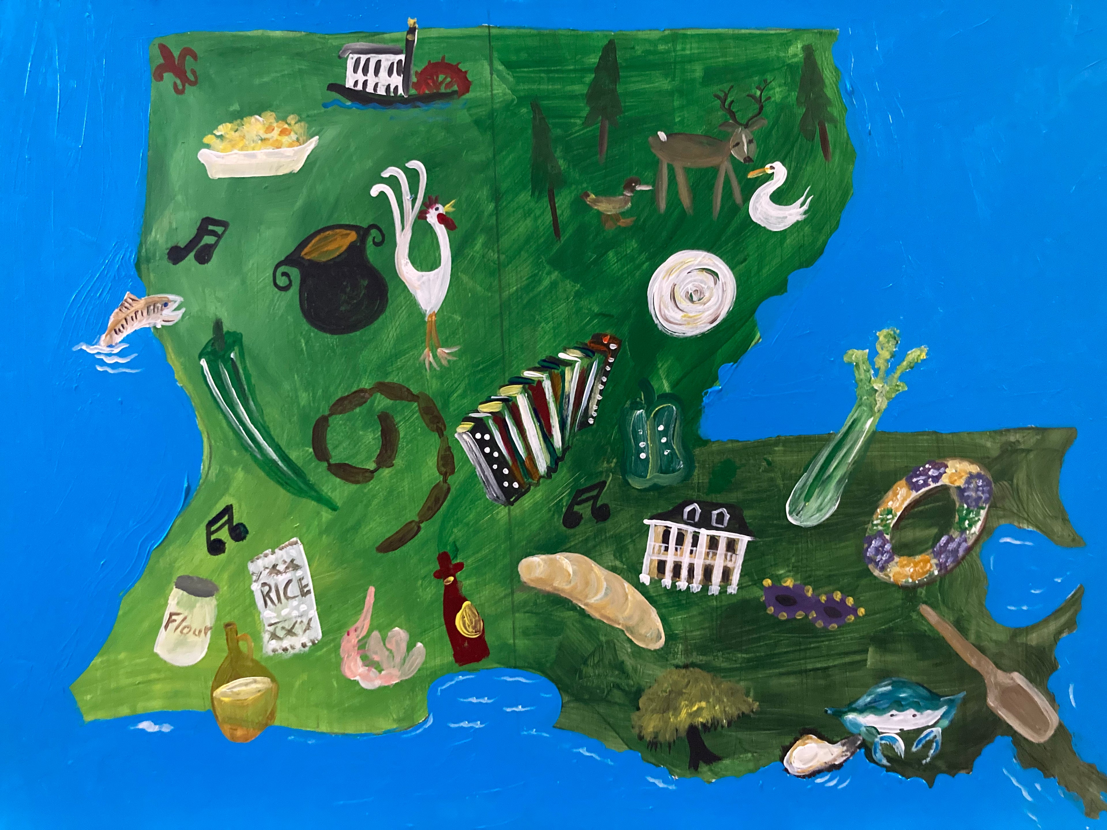 Gumbo Gators Louisiana Gumbo Map